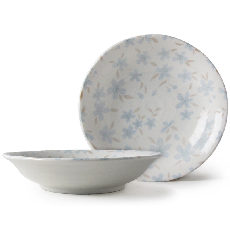 [豐名日本餐具] 8.0"盤 布目櫻 藍 / C08PL0-410-4, , large