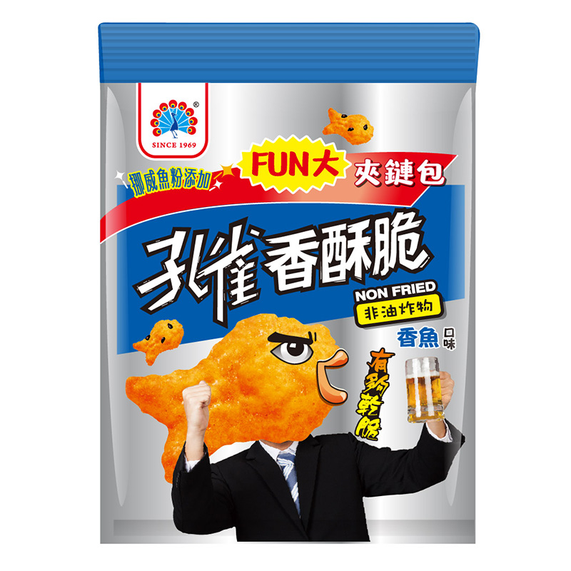 孔雀香酥脆FUN大夾鏈包-香魚295g, , large