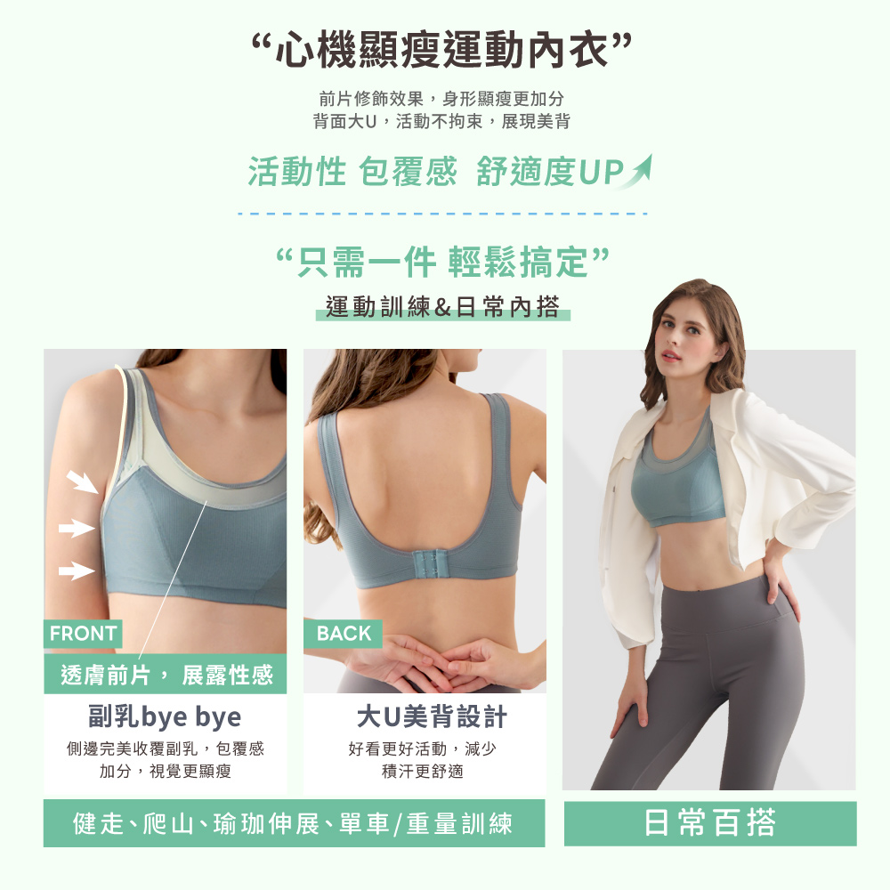 【買就送抗菌衣物洗劑】2件組 Clany可蘭霓 台灣製涼感防震M-3XL無鋼圈運動內衣 加大尺碼 顏色隨機 8080-83, , large