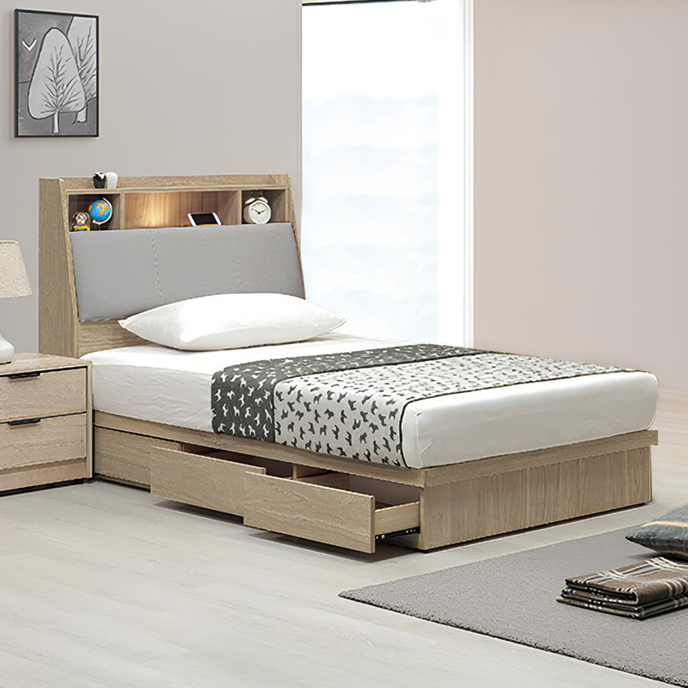 【Hampton 漢汀堡】【Hampton 漢汀堡】凡可3.5尺三抽床組, , large