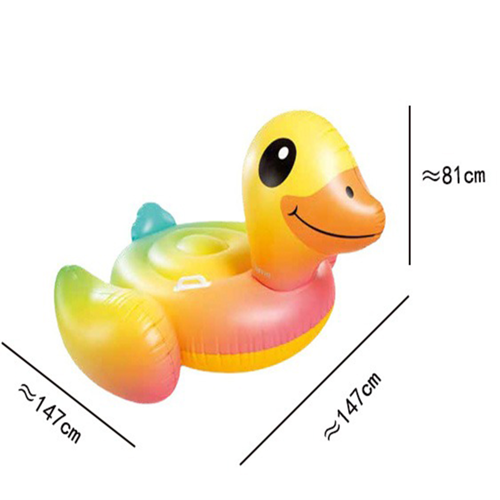 INTEX Little Yellow Duck Inflatable Water Mount, Inflatable Float, Water Mount, Inflatable Water Play Toy, Surfing and Swimming Equipment 57556, , large