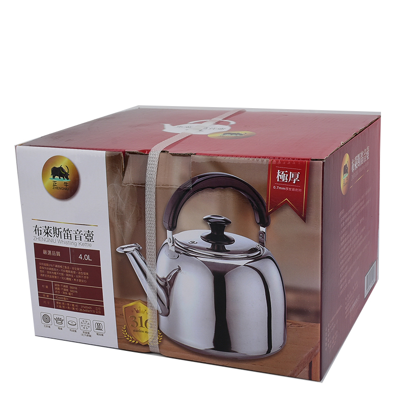 正牛布萊斯316不鏽鋼笛音壺4L, , large