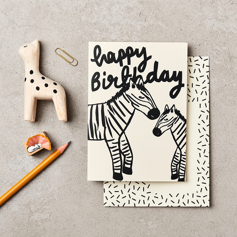 Katie Leamon 英國製 有溫度的卡片 小朋友 生日卡 - Birthday Zebras 生日斑馬, , large