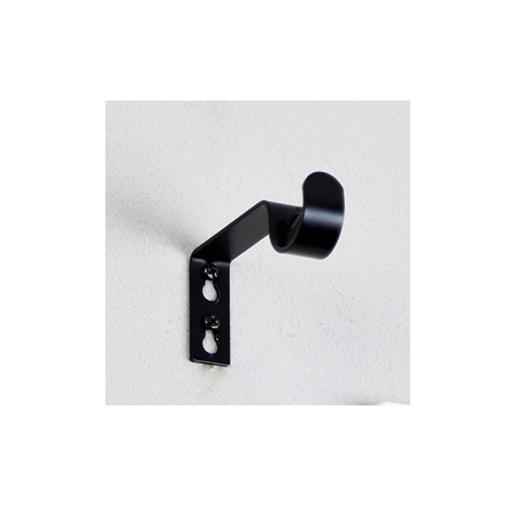 Curtain Rod Brackets &ndash; Fits 28mm Rod | Set of 3 | Wall Mount | 5 Colors | Metal Support Holders | Made in Taiwan-Black, , large
