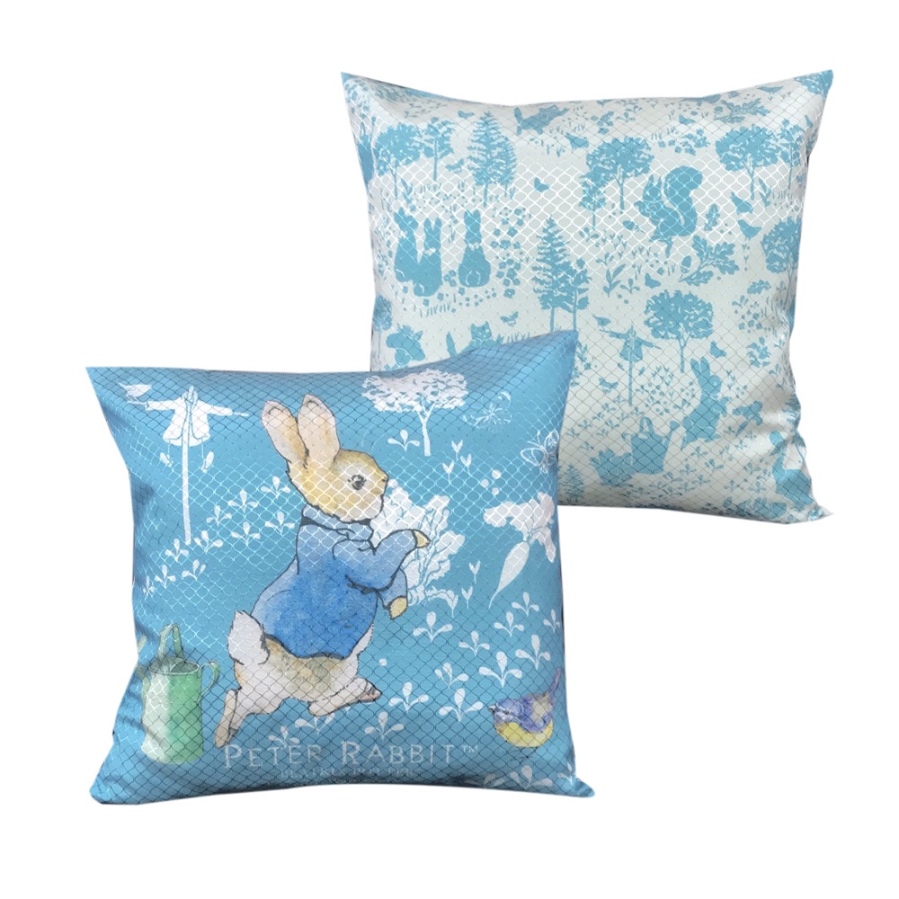 【世豐】PETER RABBIT 比得兔田園趣抱枕-田園趣(藍), , large