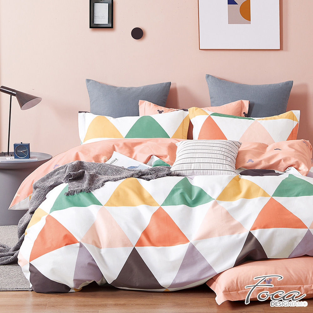 【FOCA】Cool triangle | 100% combed cotton quilt and bed sheet set - single, , large