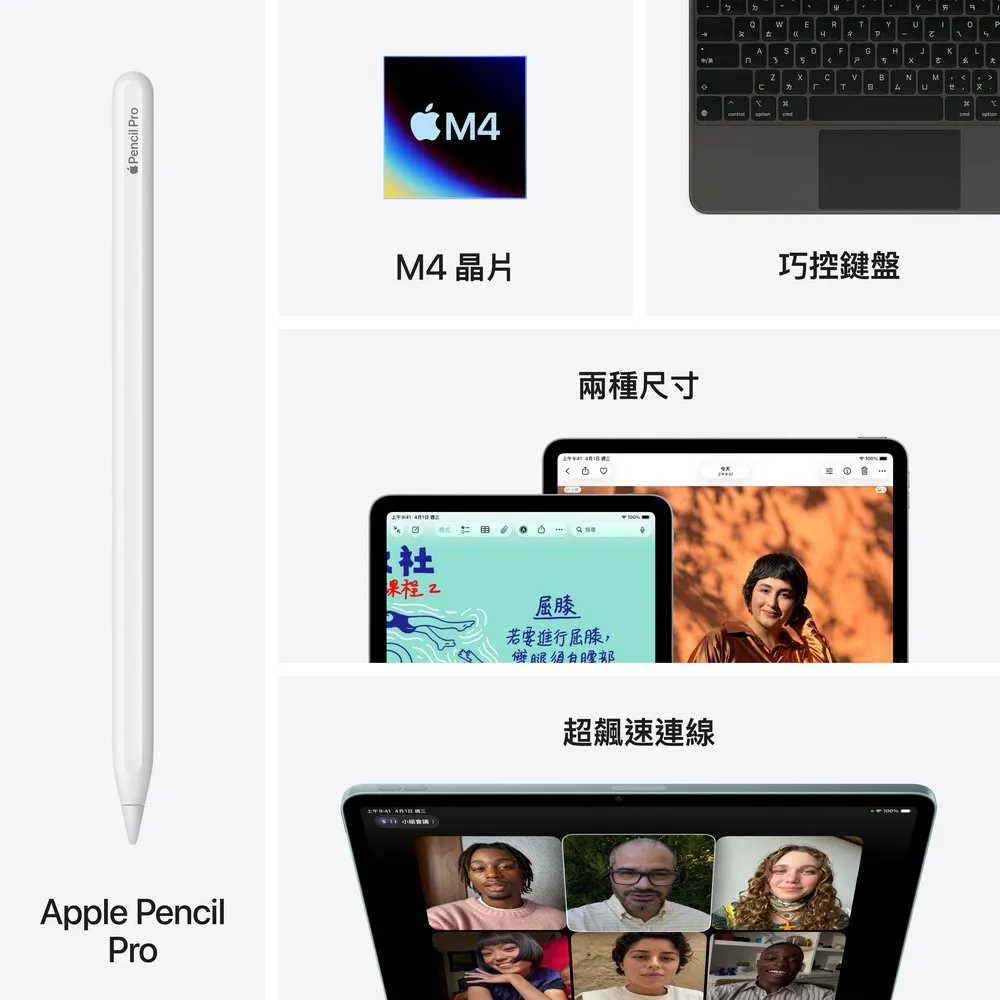 Apple ipad Air 11吋 WIFI 128GB (M4)平板電腦 _ 台灣公司貨 (2026) ＋ 【螢幕保護貼＋專用機背殼】, , large