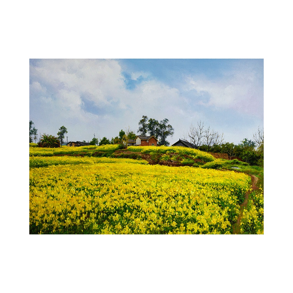【御畫房】油菜花 國家一級畫師手繪油畫60&times;80cm(VF-02), , large