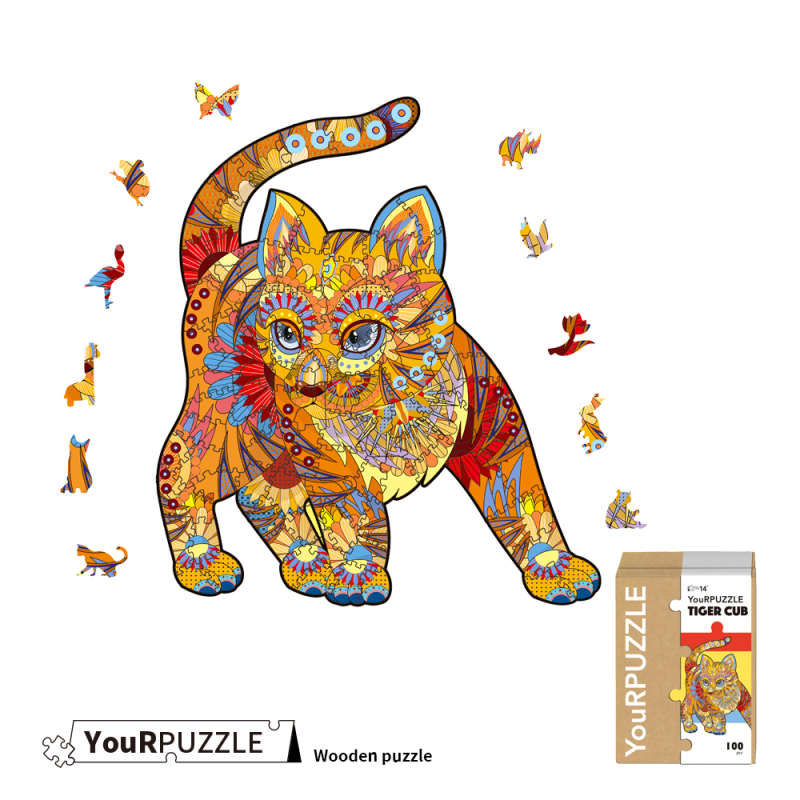 [積木共和國] 【YouRPUZZLE】台灣現貨小老虎拼圖(檢驗合格木質動物拼圖), , large