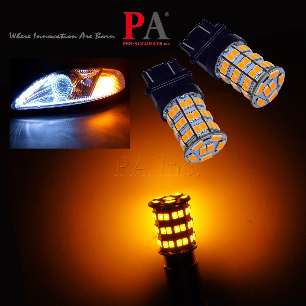 【PA LED】美規 3157 3156 55晶 5630 2835 SMD LED 橘光 黃光 方向燈 角燈 小燈, , large