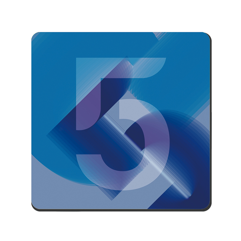 【Monster】 My Number Rhyme Soft Diatomaceous Earth Absorbent Coaster &ndash; Lucky Number Series (10x10cm) &ndash; 5, , large