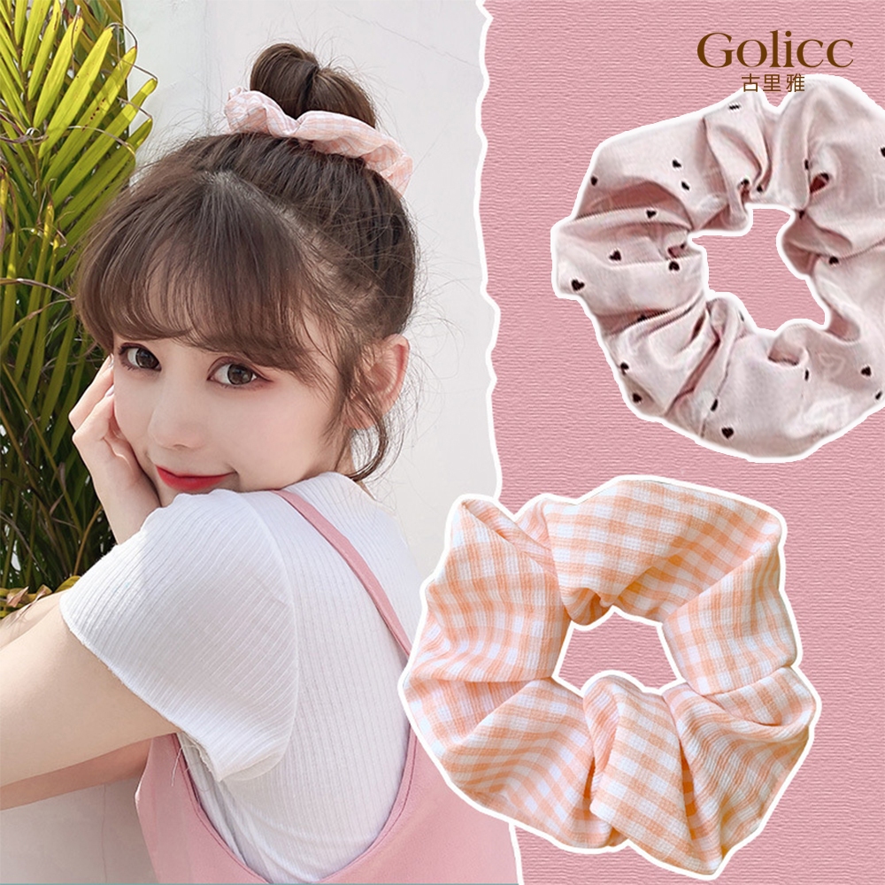 【Gulicc】古莉可 髮圈 法式粉橘甜心髮圈2入, , large