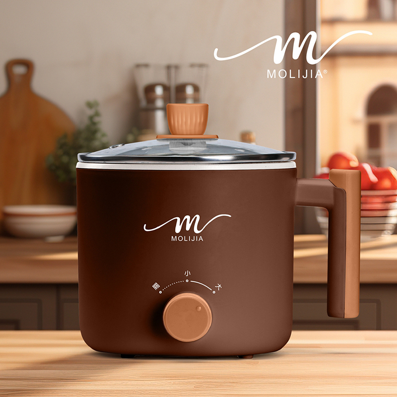 【MOLIJIA 魔力家】1.8L-M28 雙層防燙不沾快煮鍋-優雅棕, , large