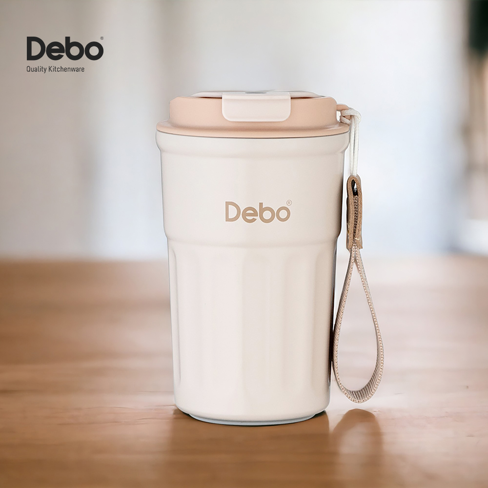 Debo 便攜直飲真空保溫杯360ml 杏色 316不鏽鋼, , large