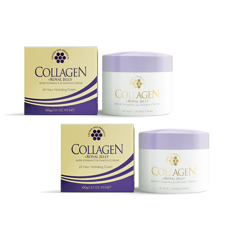 澳洲Golden Hive 膠原蛋白蜂王漿綿羊霜含維他命E(2入組 100ml/罐), , large