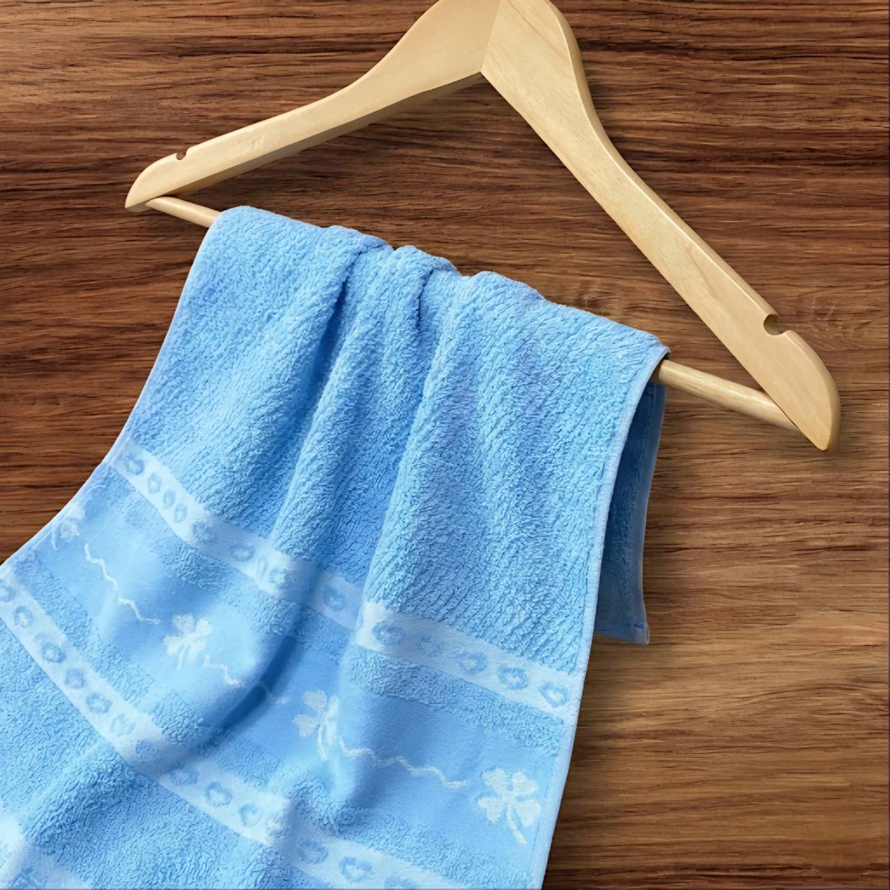 [Kaimei Cotton] MIT Taiwan-made Kaimei Exclusive Thick Antibacterial Bamboo Charcoal Bath Towel, Heart-shaped Clover Design, , large