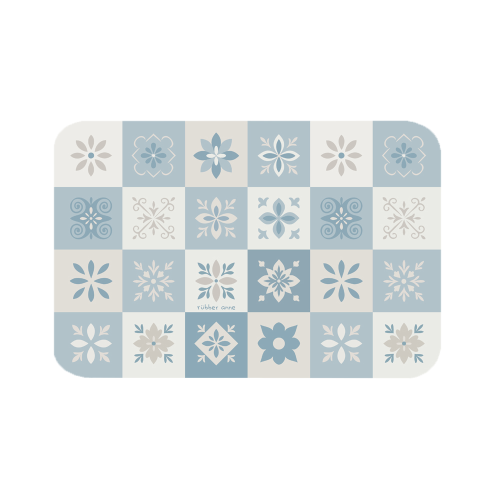 【Monster】 Soft Diatomaceous Earth Absorbent Mat &ndash; Floral Seal Series (60x40cm) &ndash;Morning Blue Whisper, , large