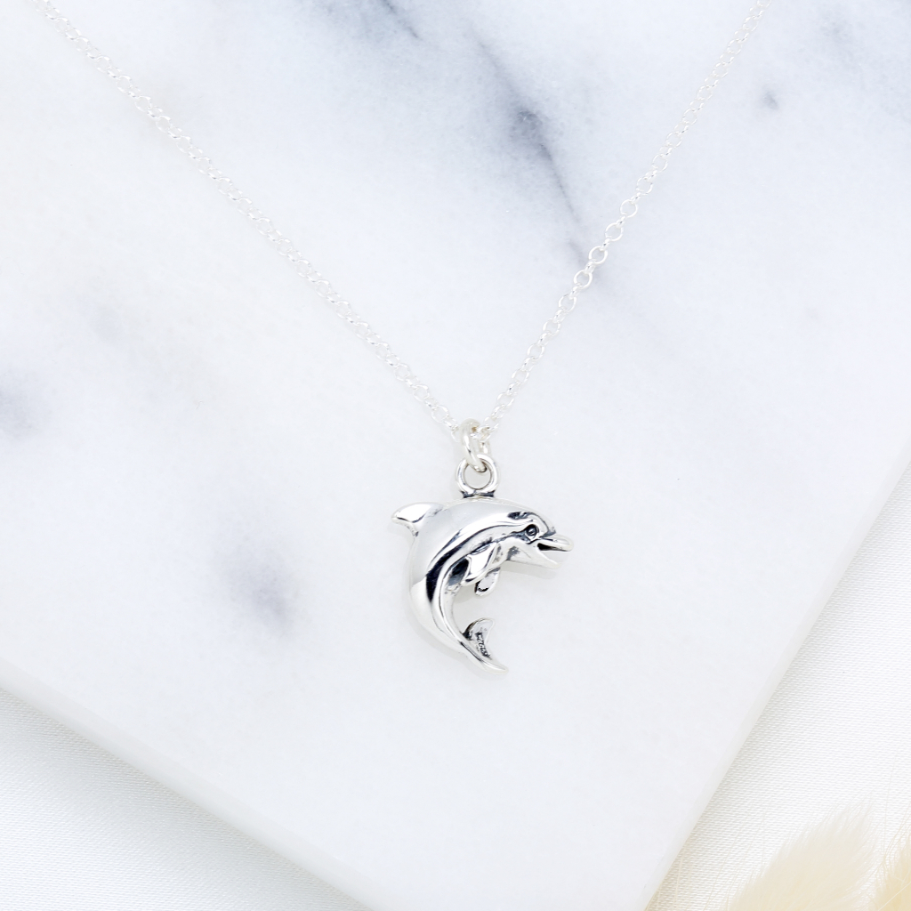 【Angel & Me】Dolphin s925 sterling silver necklace Valentine Day gift, , large