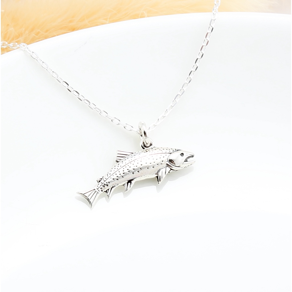 【Angel & Me】Cute Salmon s925 sterling silver necklace graduation gift, , large