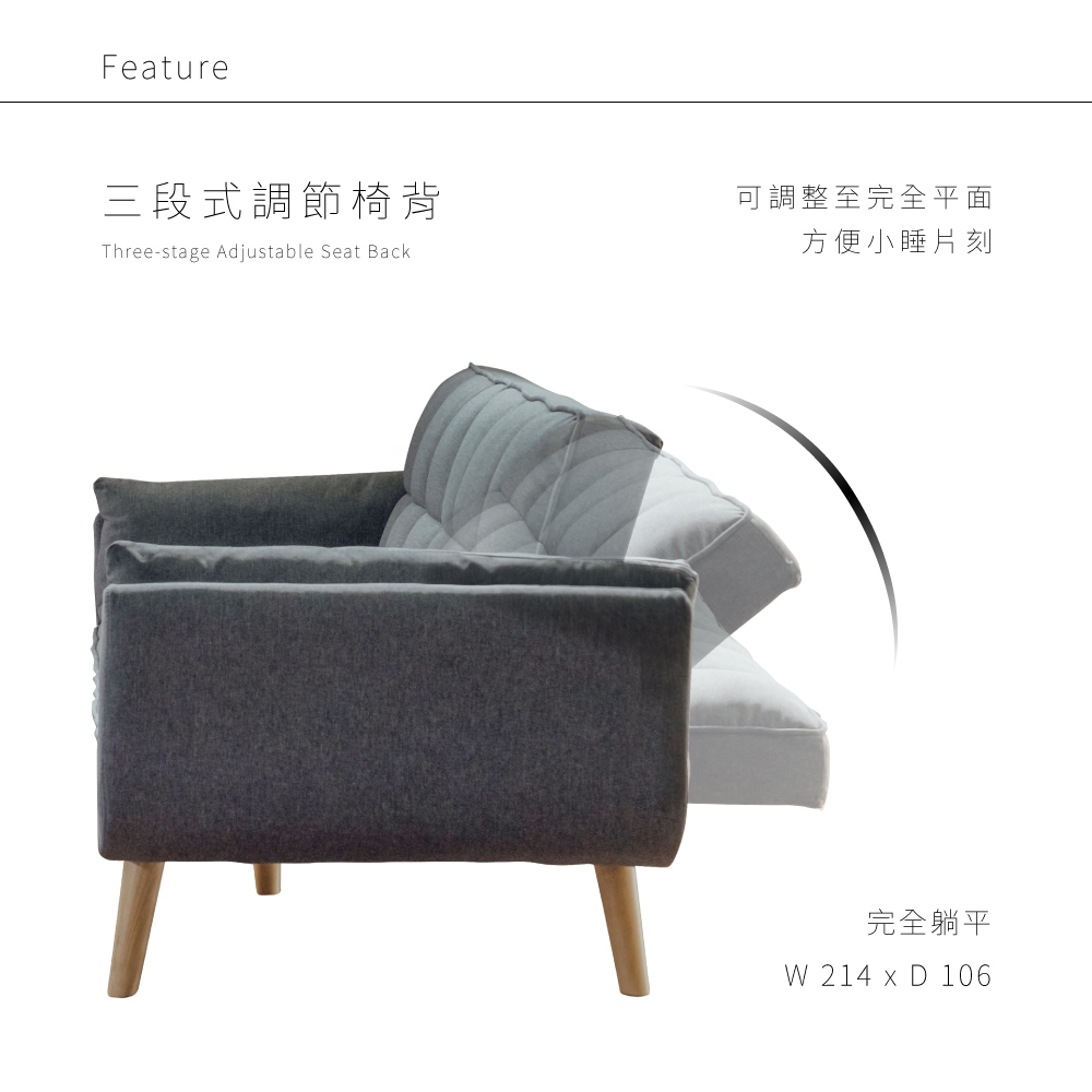 三人沙發 布沙發 L型沙發 SF043, 灰色, large