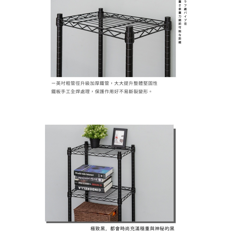 【Y HOUSE】45x30x120公分 輕型三層鐵架 鐵力士架 -烤漆黑/烤漆白, , large