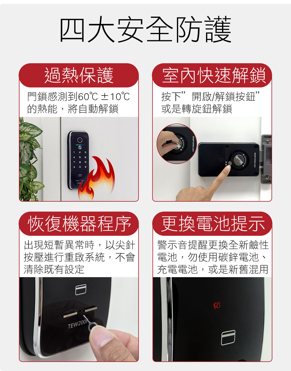 【TEW台熱牌】 輔助型電子鎖(TEW-200F)(含基本安裝), , large