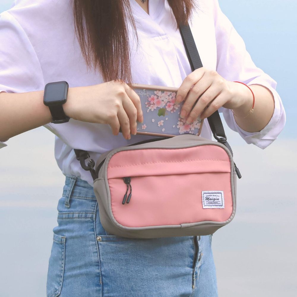 【MQ】 Colorblock Brick Bag, , large
