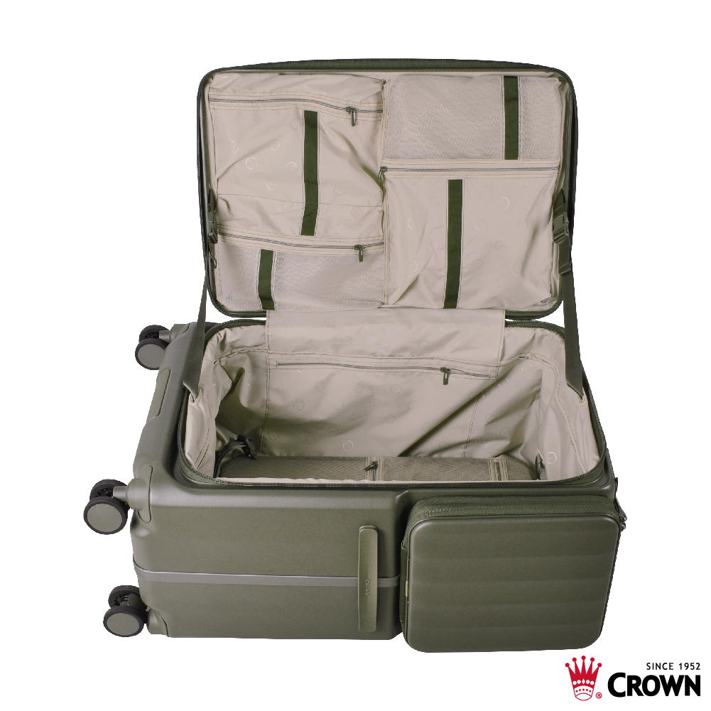 【CROWN】WAVE 29吋前開式側袋磁吸剎車箱-森林抹茶, , large