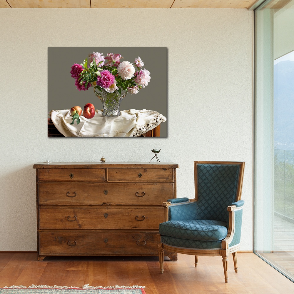 【御畫房】牡丹花開 國家一級畫師手繪油畫60&times;80cm(VF-154), , large