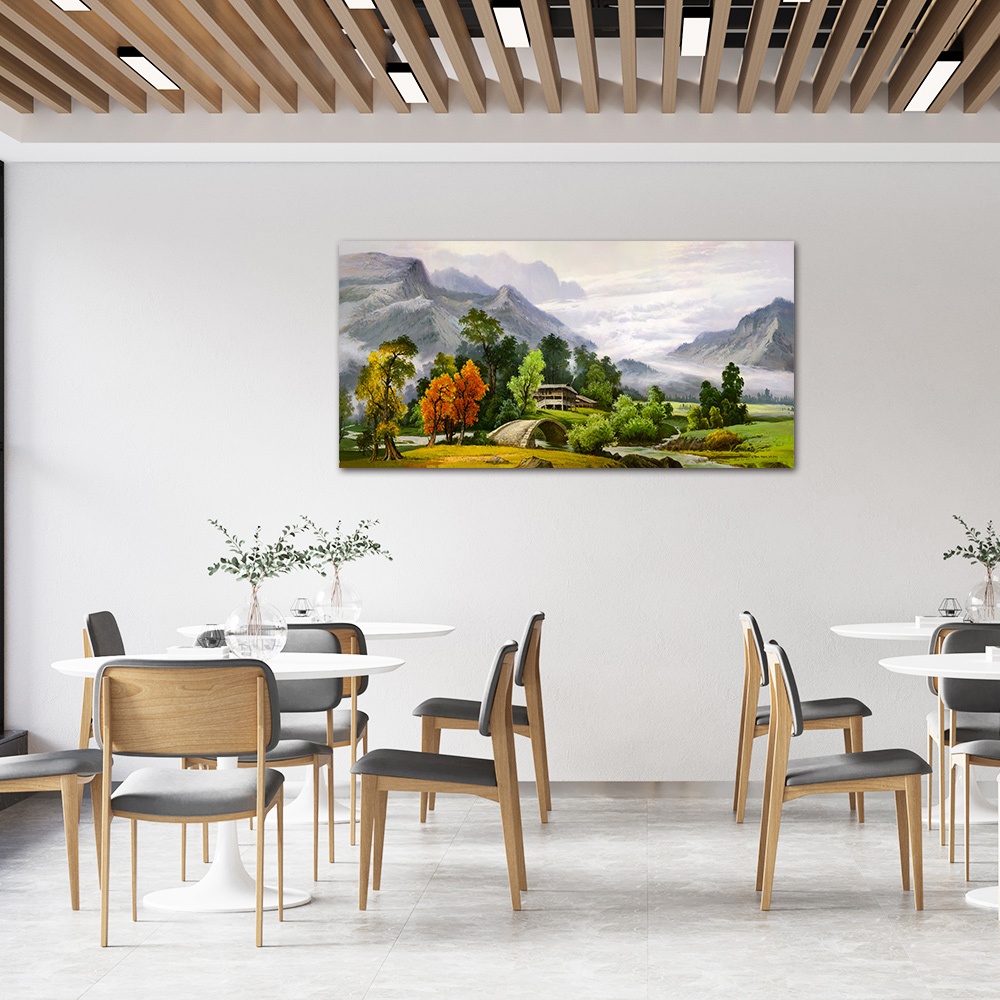 【御畫房】春山如笑 國家一級畫師手繪油畫60&times;120cm(VF-114), , large