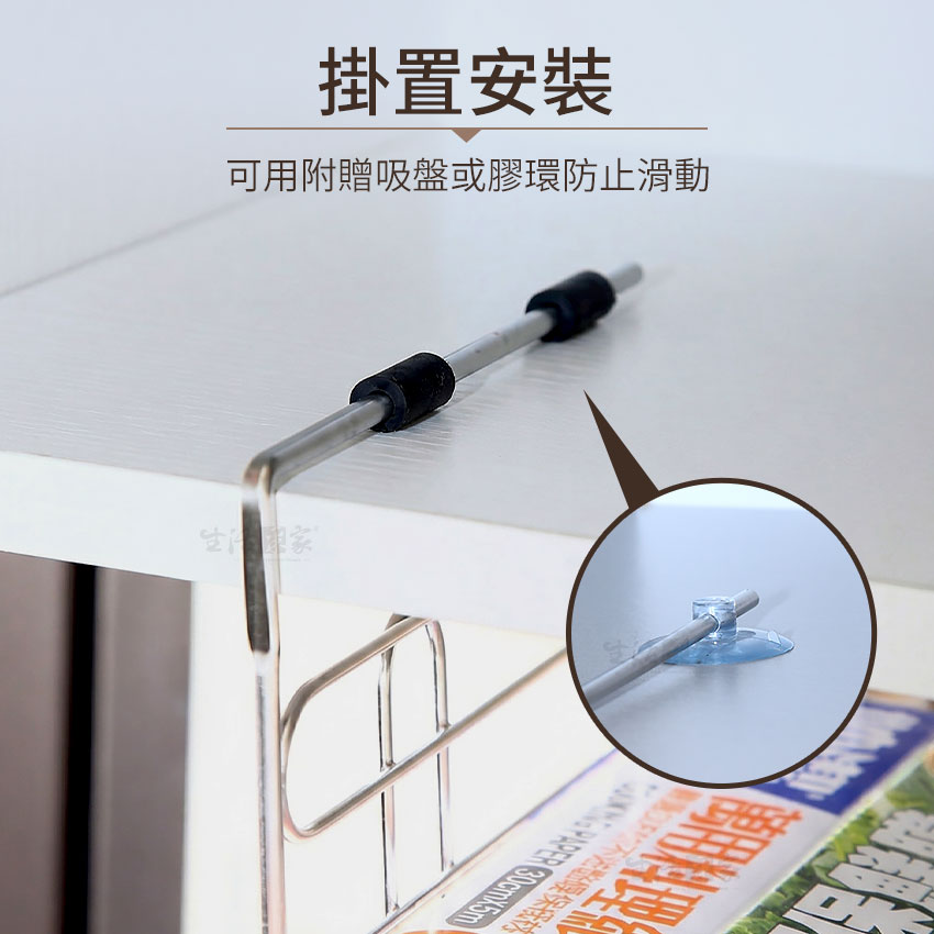 SHCJ 掛式收納架 台灣製SUS304 櫥櫃掛架 料理小物收納 紙巾架 抹布架, , large