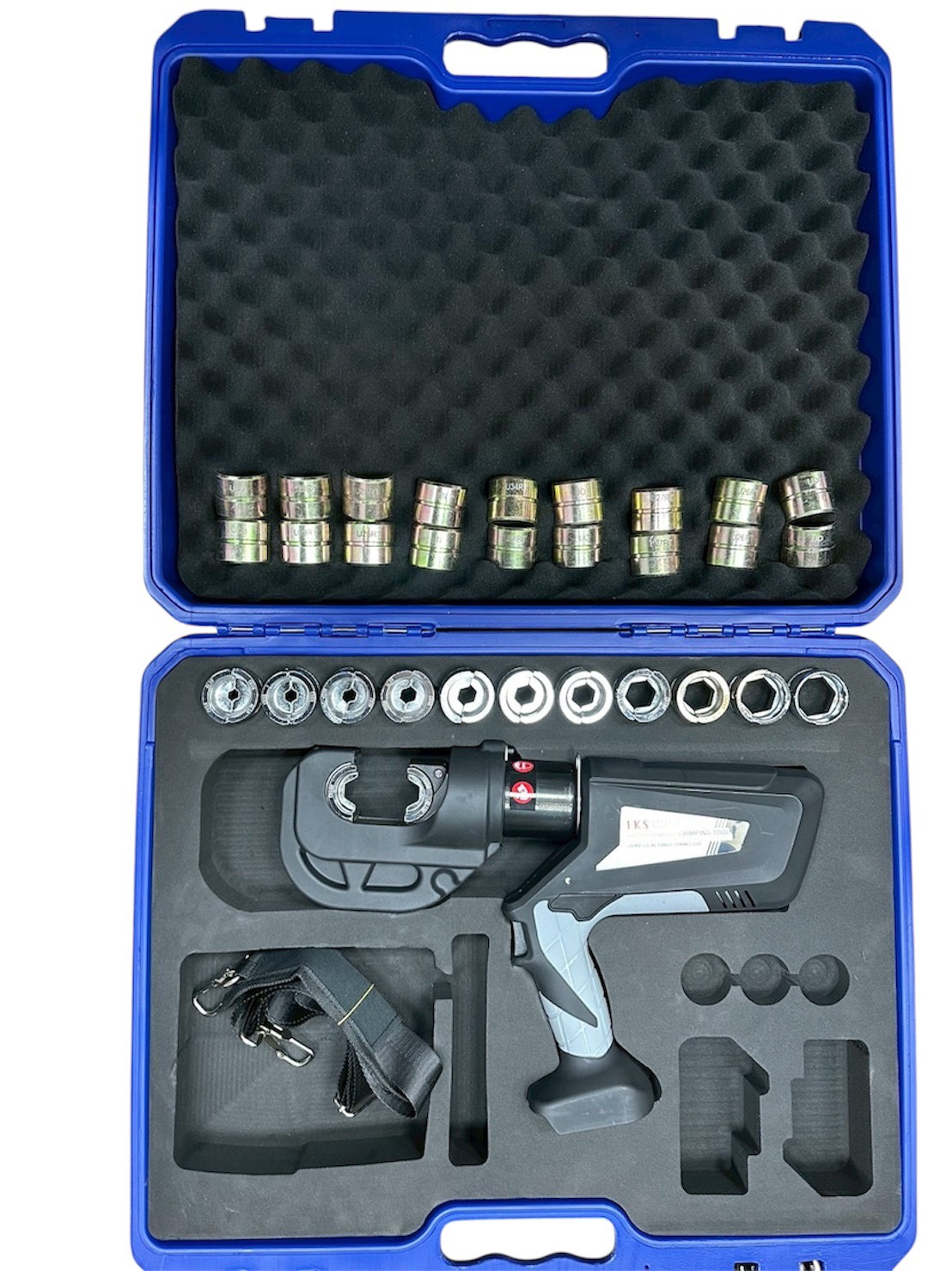 WIN五金 FKS BOST 18V槍型壓接機<FKS-400C+模具+工具箱+4.0電池組> 12頓出力 壓接鉗 壓接機 壓管鉗 端子鉗 端子壓接機, , large