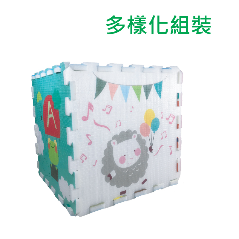 【PMU必美優】PE彩印地墊6入(含邊條)-動物樂園款, , large