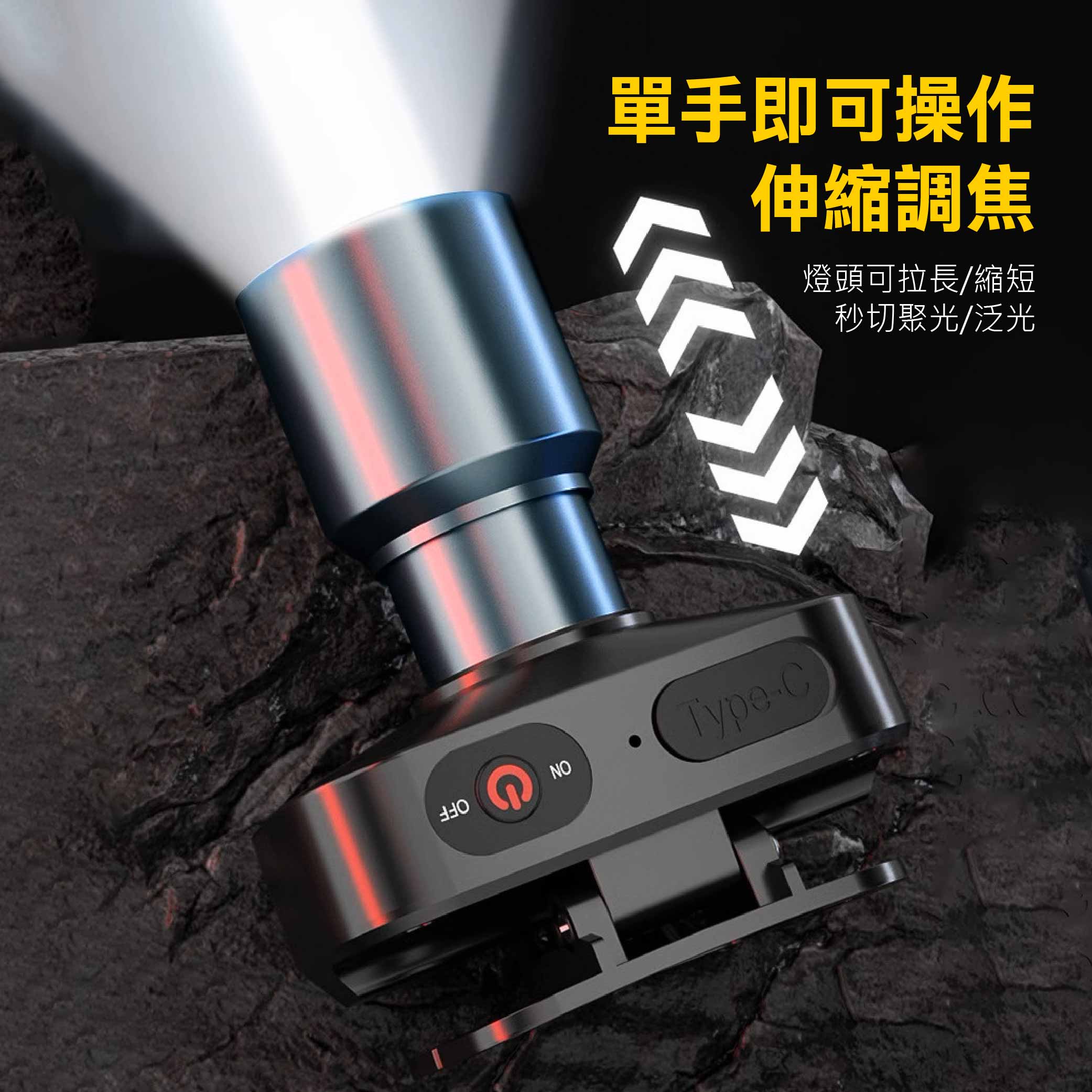 鉅玉經典｜38W白激光調焦充電式頭燈 HK-K1068, , large