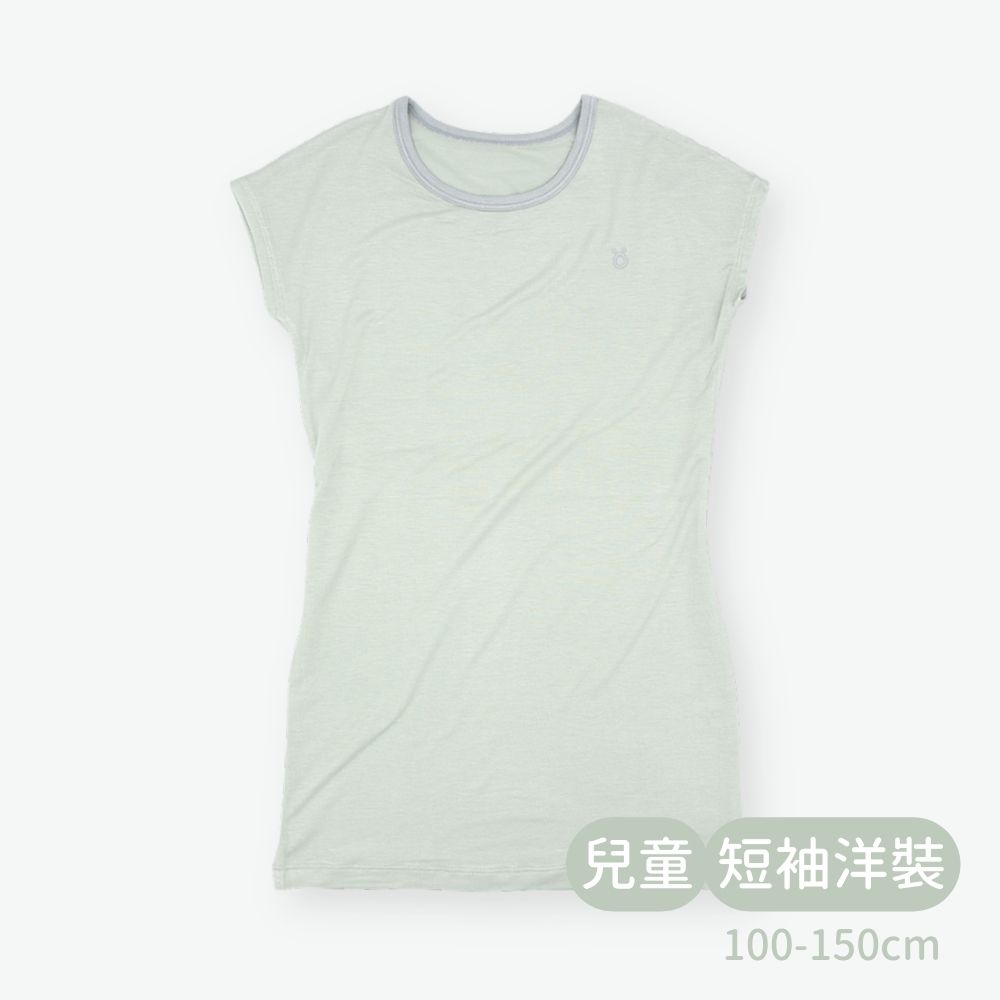 【minihope美好的親子生活】輕柔感短袖洋裝(兒童)-薄荷, , large