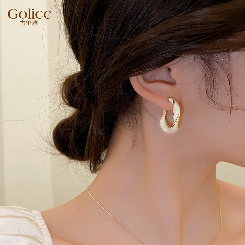 【Gulicc】古莉可 耳環  法式扭轉耳環 (金色), , large