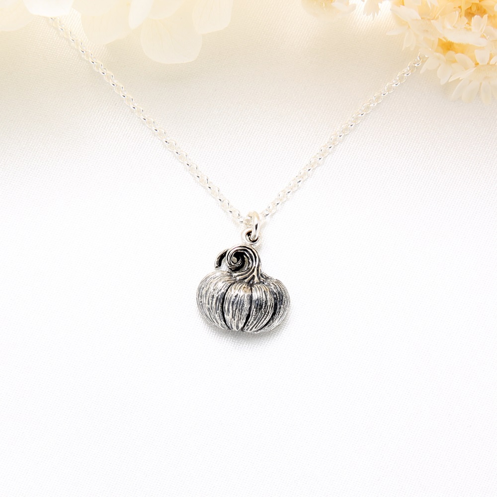 【Angel & Me】Pumpkin s925 sterling silver necklace Birthday Halloween gift, , large