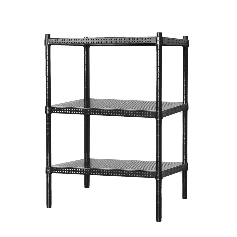【Y HOUSE】75x45x90cm perforated plate three-layer rack perforated plate rack iron rack - black paint, , large