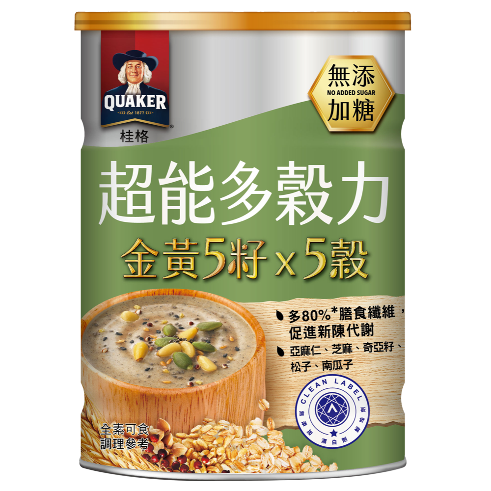 桂格超能多穀力-金黃5籽x5穀-無添加糖, , large
