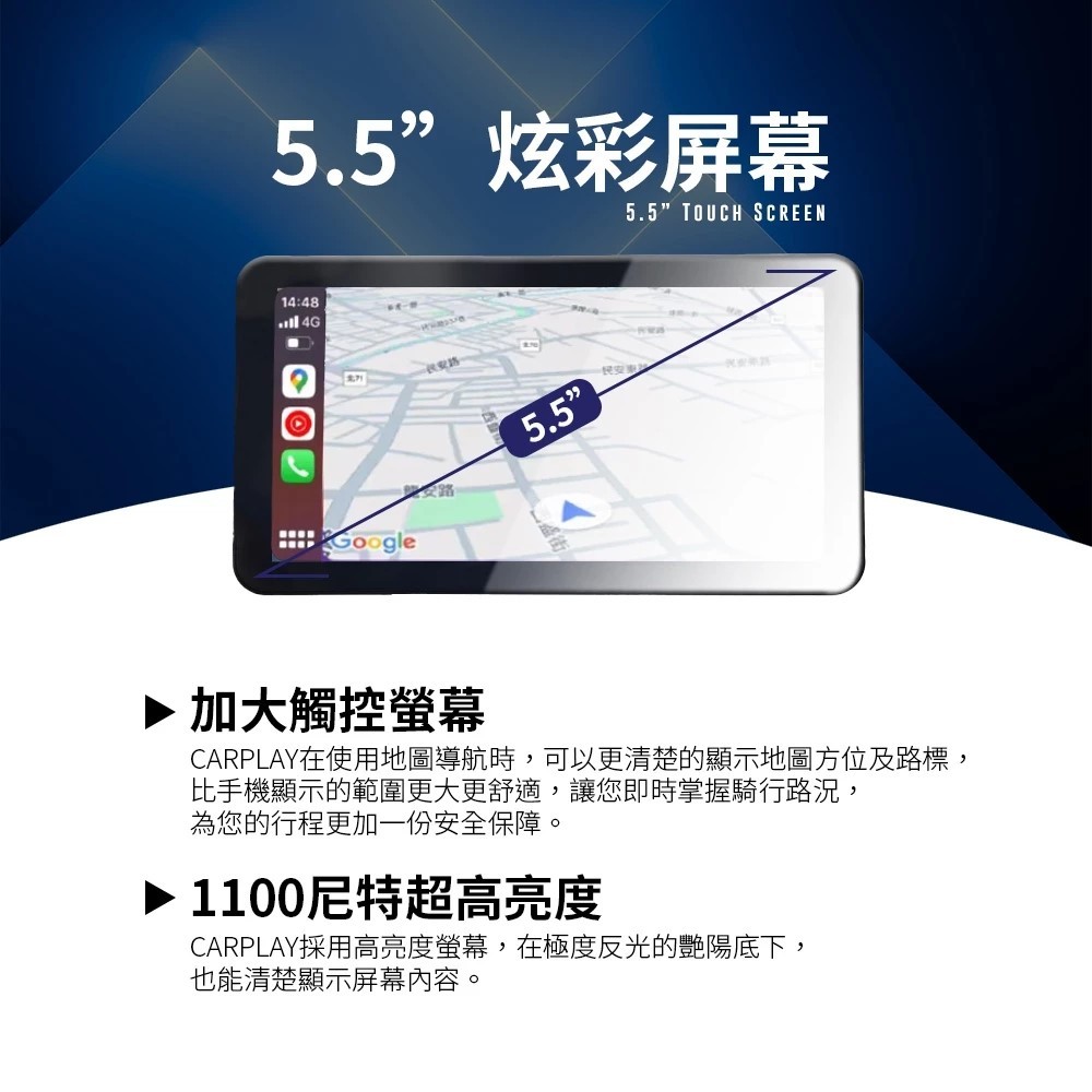 ◆六姐的店【Looking錄得清】卡普雷導航機 機車CarPlay.支援投屏.導航.安卓IOS系統-無紀錄器功能, , large