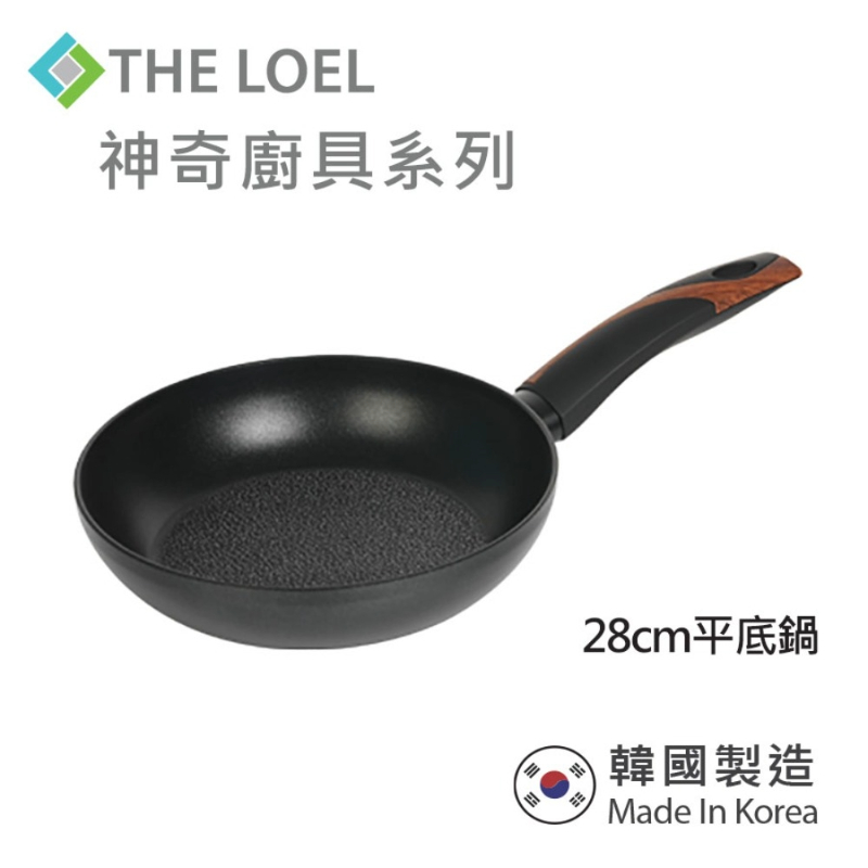 【THE LOEL】韓國天然原礦不挑爐不沾鍋系列-鍋具3件組(28cm平底鍋+30cm深炒鍋+30cm鍋蓋)🎁贈純水濕紙巾80抽1入, , large