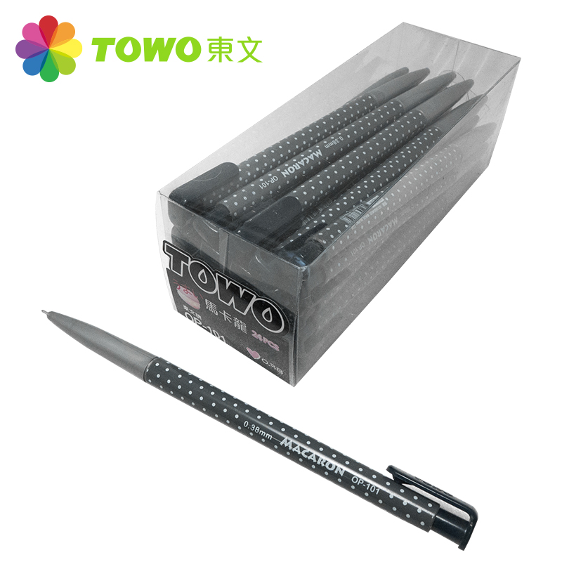 東文馬卡龍中油筆24入, 黑色, large