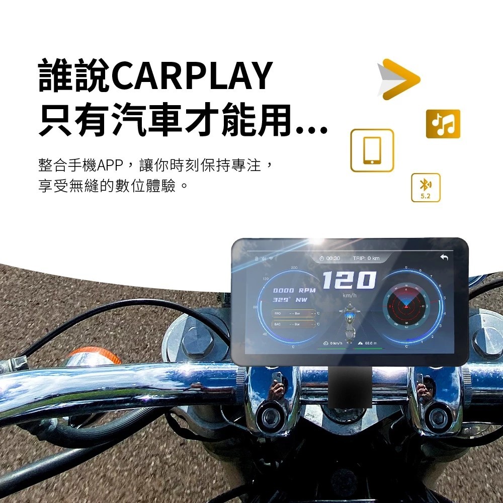 ◆六姐的店【Looking錄得清】卡普雷導航機 機車CarPlay.支援投屏.導航.安卓IOS系統-無紀錄器功能, , large