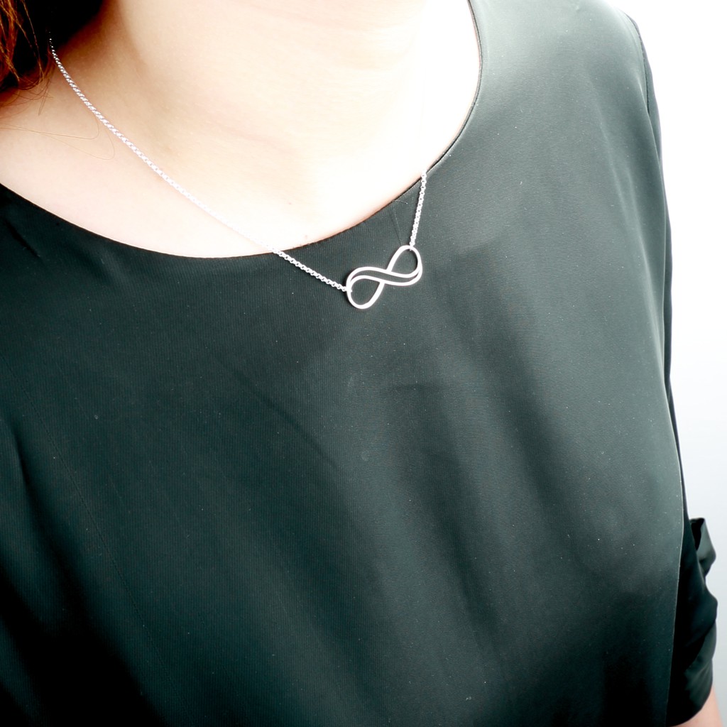 【Angel & Me】Love double Infinity s925 sterling silver necklace birthday gift, , large