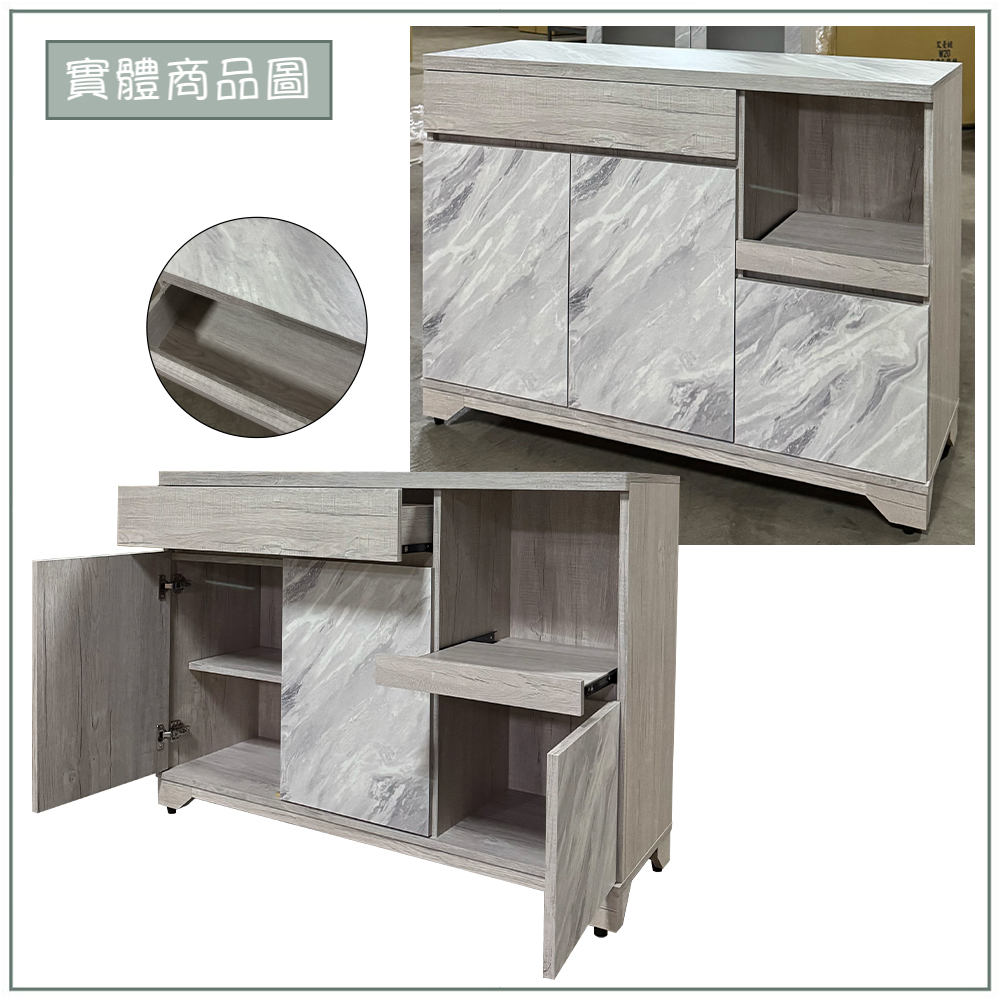 【唯熙傢俱】曼妮白橡色4尺餐櫃, , large