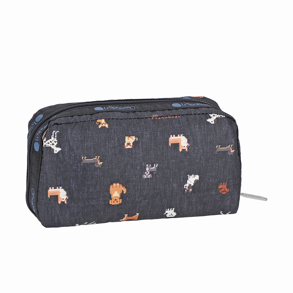 Lesportsac Rectangular Cosmetic 長形化妝包 盥洗包 收納包 女包(像素小狗), , large
