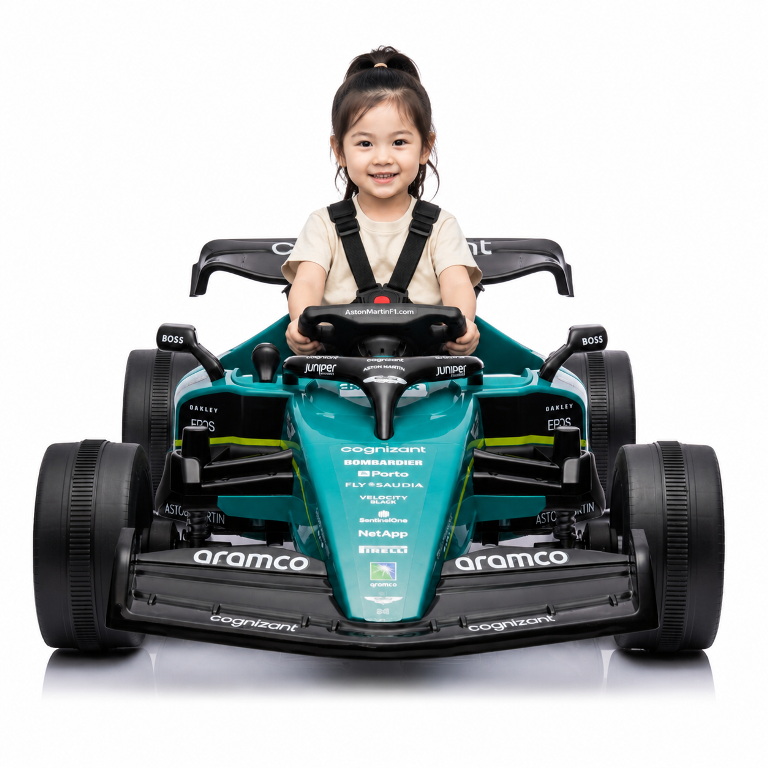 Aston Martin F1 兒童電動玩具車 卡丁車 充電跑車 派對禮物 兒童超跑 電動車 進口商檢合格, , large