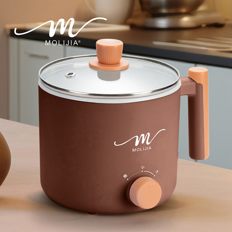 【MOLIJIA 魔力家】1.8L-M28 雙層防燙不沾快煮鍋-優雅棕, , large