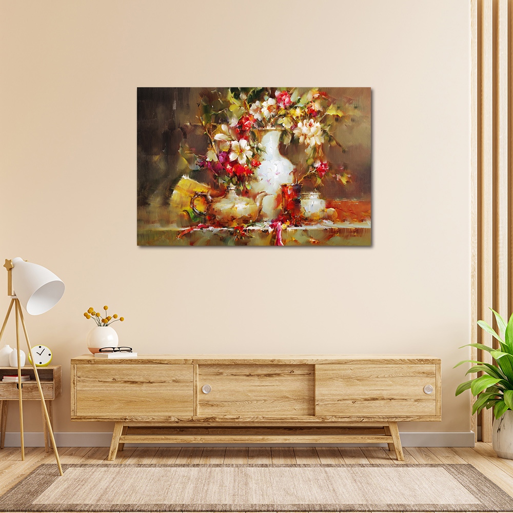 【御畫房】富貴花開之一 國家一級畫師手繪油畫60&times;90cm(VF-197), , large