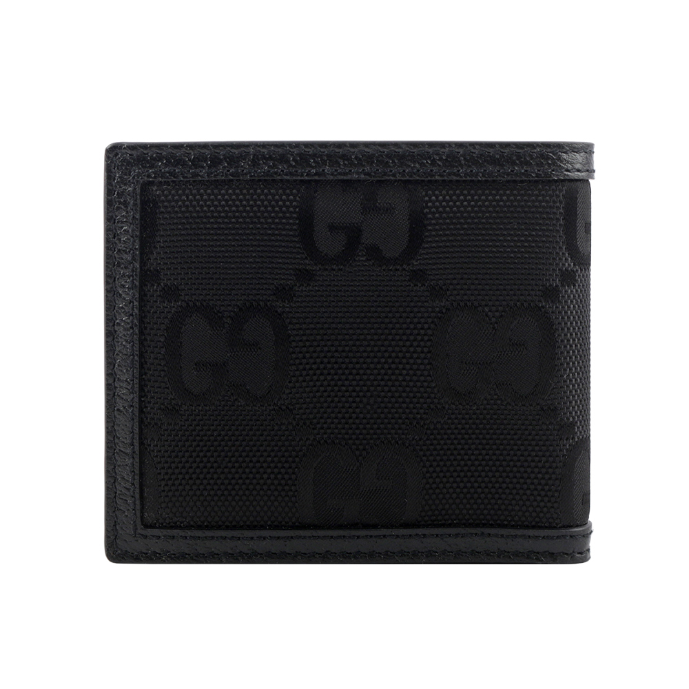 GUCCI Off The Grid GG 再生尼龍對開8卡短夾/黑色, , large